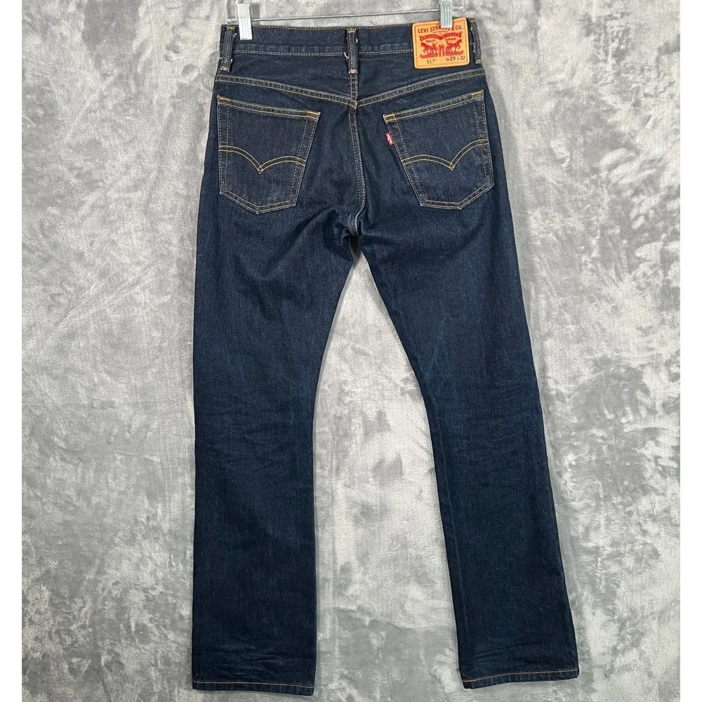 Levis 517 Jeans Mens 29x32 Slim Bootcut Dark Blue Western Cowboy Denim Rodeo